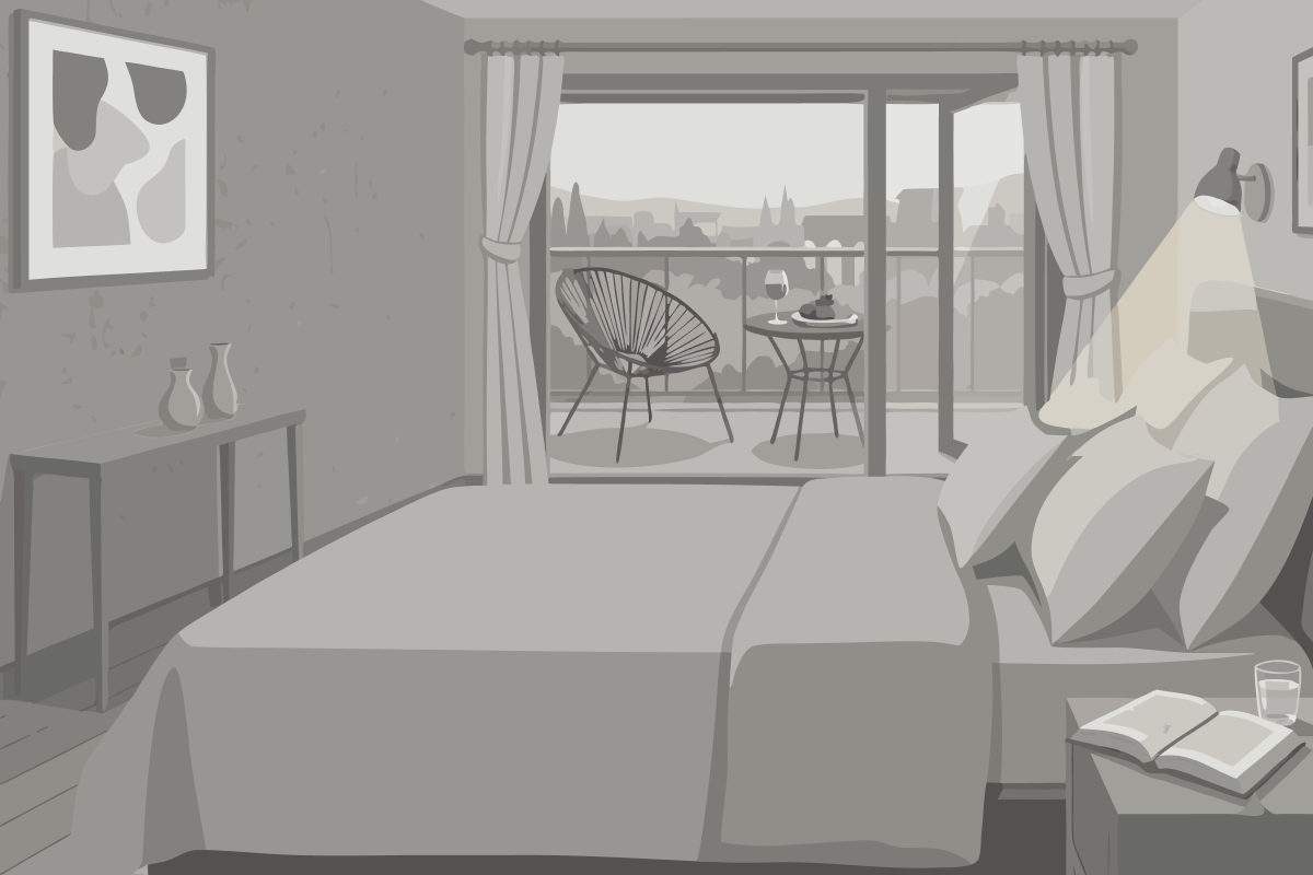 Vierpersoonskamer met Balkon